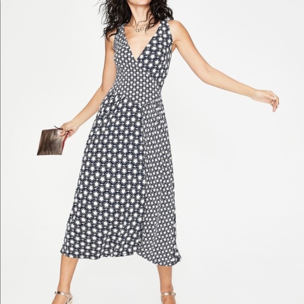 Boden Jersey Faux Wrap Midi Dress